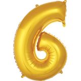 Pazariz Balon 6 Rakam 76 cm Gold Folyo Balon 34 Inc