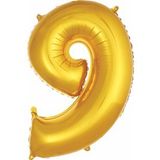 Pazariz Balon 9 Rakam 76 cm Gold Folyo Balon 34 Inc