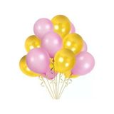 Pazariz Balon Metalik Sedefli Kaliteli Balon Pembe Sarı 50 Adet Balon