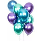 Pazariz Balon Parti Balonu Krom Balon Mavi-Yeşil-Mor Balon 30 Adet