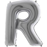 Pazarız Balon Parti R Gümüş 102 cm Harf Folyo Balon