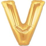 Pazarız Balon Parti V Gold 102 cm Harf Folyo Balon