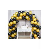 Pazariz Balon Zinciri - Gold Siyah Balon Süsleme Seti 200 Adet