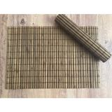 Pazariz Bambu Amerikan Servis 2' Li Set Açık Kahverengi - 10 x 10 cm - Kahverengi - Krem