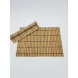 Pazariz Bambu Amerikan Servisi 6'lı - 10 x 10 cm - Kahverengi - Krem