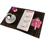Pazariz Bambu Hasır Amerikan Servis Tabak Altlığı 6 Adet - 29 x 44 cm - Kahverengi