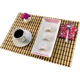 Pazariz Bambu Hasır Amerikan Servis Tabak Altlığı 6 Adet MODEL:2010 - 29 x 44 cm - Açık Kahverengi