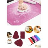 Pazariz Büyük Silikon Hamur Açma Matı 65 x 45 cm + Hamur Spatula + 3'lü Hamur Pasta Dekorasyon Seti