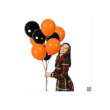 Pazariz Cadılar Bayramı Halloween Süsleme Metalik Turuncu Ve Siyah Balon
