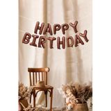 Pazariz Çikolata Kahve Happy Birthday Harf Balonlar Retro Doğum Günü Balon Seti