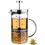 Pazariz French Press Bitki Çayı Demliği Filtre Kahve Ateşe Dayanıklı Demlik Borosilikat Ölçü 500ml