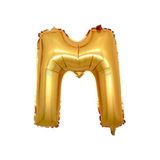 Pazariz Gold Renk Folyo Balon M Harfli Helyum Balon 100 cm Dev Boy