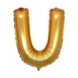 Pazariz Gold Renk Folyo Balon U Harfli Helyum Balon 100 Cm Dev Boy
