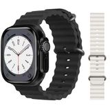 Pazariz Gs8 Watch 8 Ultra Akıllı Saat Siyah Türkçe Watch 2.02 Inc Beyaz Silikon Kordon Hediye
