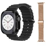 Pazariz Gs8 Watch 8 Ultra Akıllı Saat Siyah Türkçe Watch 2.02 Inc Gold Metal Kordon Hediye