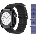Pazariz Gs8 Watch 8 Ultra Akıllı Saat Siyah Türkçe Watch 2.02 Inc Lacivert Silikon Kordon Hediye