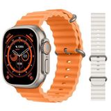 Pazariz Gs8 Watch 8 Ultra Akıllı Saat Turuncu Türkçe Watch 2.02 Inc Beyaz Silikon Kordon Hediye