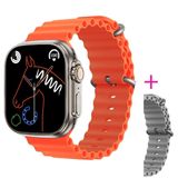Pazariz Gs8 Watch 8 Ultra Akıllı Saat Turuncu Türkçe Watch 2.02 Inc Gri Silikon Kordon Hediye