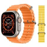 Pazariz Gs8 Watch 8 Ultra Akıllı Saat Turuncu Türkçe Watch 2.02 Inc Sarı Silikon Kordon Hediye