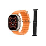 Pazariz Gs8 Watch 8 Ultra Akıllı Saat Turuncu Türkçe Watch 2.02 Inc Siyah Metal Kordon Hediye