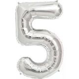 Pazariz Gümüş Folyo Balon Sayılı Helyum Balon 100 Cm Dev Boy 5