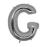 Pazariz Gümüş Renk Folyo Balon G Harfli Helyum Balon 100 Cm Dev Boy