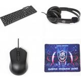 Pazariz K20 Oyuncu Gamer Seti Klavye + Mouse + Kulaklık + Mouse Pad 4in1 Set - Siyah