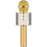 Pazariz Karaoke Mikrofon Dahili Hoparlörlü USB Flash Destekli WS-858 Gold