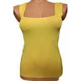 Pazariz Kare Yaka Atlet Triko Bluz Crop S / M / L Beden Uyumlu (Sarı)