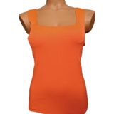 Pazariz Kare Yaka Atlet Triko Bluz Crop S / M / L Beden Uyumlu (Turuncu)