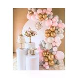 Pazariz Karışık Gold Krom Makarom Pembe Pastel Gri Renklerinde Balon Balon Zincir