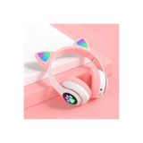 Pazariz Kart Girişli Fm Radyolu Led Işıklı Kablosuz Ve Kablolu Bluetooth Kedi Kulaklık 5.0v