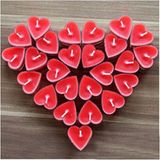 Pazariz Kırmızı Kalp Tealight Mum 50LI - 50 Adet