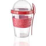 Pazariz Kırmızı Kaşıklı Portatif Yoğurt Kabı 600 ml