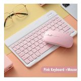 Pazariz Klavye Mouse Seti Klavye Mouse Set Mini Q Kablosuz 2.4G Wirelless Pembe