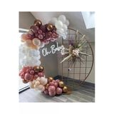 Pazariz Krom Bronz Toz Pembe Beyaz Ve Somon Balon Zinciri 100 Adet