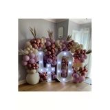 Pazariz Krom Bronz Toz Pembe Ve Deniz Kumu Balon Zinciri 100 Adet