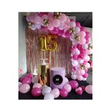 Pazariz Krom Gold Fuşya Makaron Pembe Balon Balon Zincir