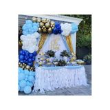 Pazariz Krom Gold Makaron Mavi Beyaz Ve Koyu Mavi Balon Zinciri 100 Adet