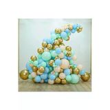 Pazariz Krom Gold Makaron Mavi Mint Ve Somon Balon Zinciri 100 Adet