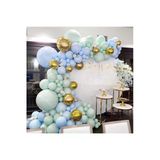 Pazariz Krom Gold Makaron Mavi Ve Mint Yeşili Balon Zinciri 100 Adet