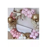 Pazariz Krom Gold Makaron Pembe Toz Pembe Ve Ten Rengi Balon Zinciri 100 Adet