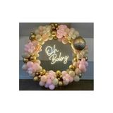 Pazariz Krom Gold Makaron Pembe Ve Sütlü Kahve Balon Zinciri 100 Adet