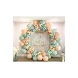 Pazariz Krom Gold Makaron Somon Ve Mint Yeşili Balon Zinciri 100 Adet