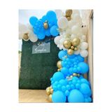 Pazariz Krom Gold Mavi Ve Beyaz Balon Zinciri 100 Adet