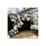 Pazariz Krom Gold Pastel Gri Beyaz Balon Zinciri 100 Adet
