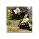 Pazariz Krom Gold Pastel Siyah Beyaz Balon Zinciri 100 Adet Lüx
