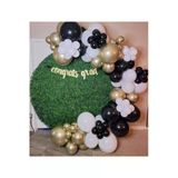 Pazariz Krom Gold Pastel Siyah Beyaz Balon Zinciri 100 Adet