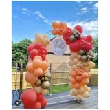 Pazariz Krom Gold Pastel Somon Ten Rengi Ve Kırmızı Balon Zinciri 100 Adet