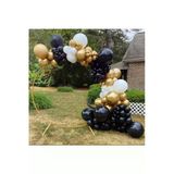 Pazariz Krom Gold Siyah Beyaz Balon Zinciri 100 Adet